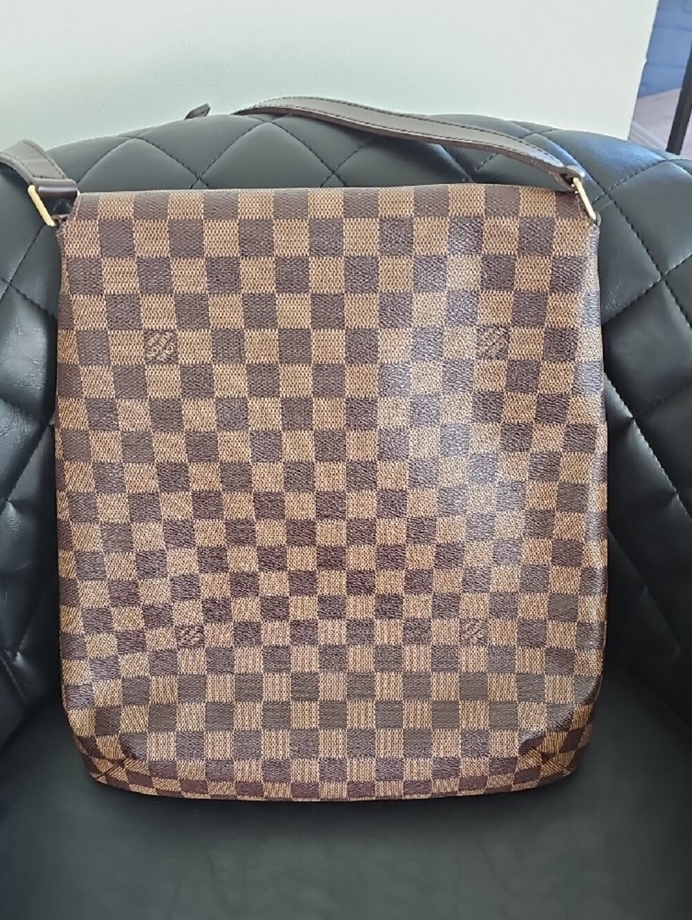 Louis Vuitton Brown Checkered Messenger Bag - Picture 2 of 6